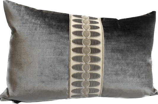 Corrina Velvet Lumbar Pillow with Center Trim