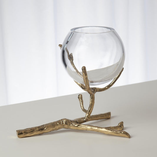 Twig Vase Holder-Brass